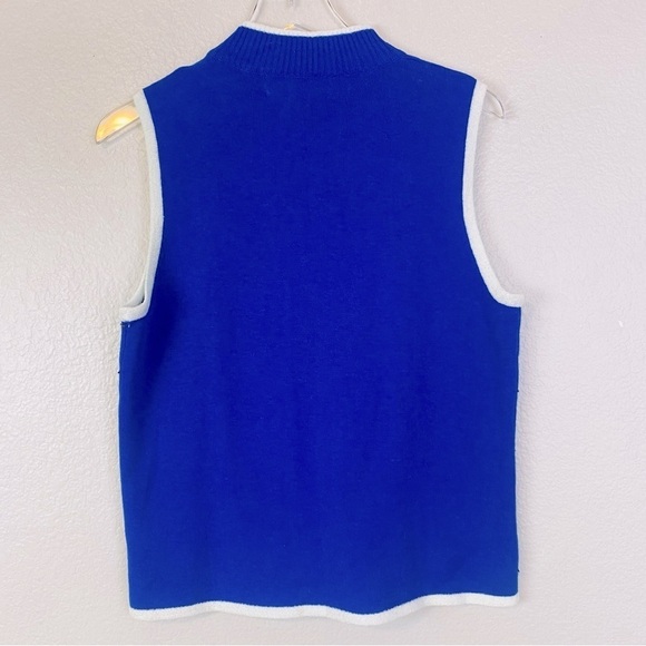 Hampshire Studio Snow Blue/White Ugly Christmas Sweater Vest Size S - Picture 2 of 6